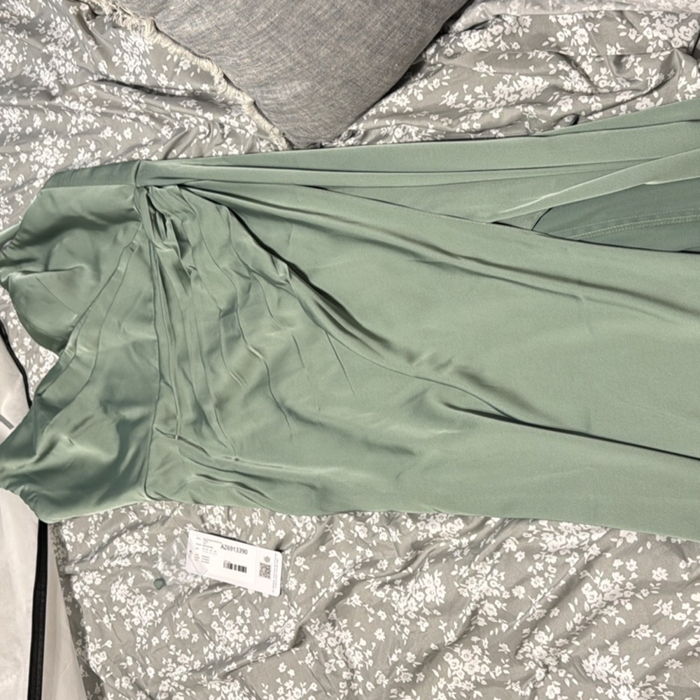 Elegant Green Satin Dress